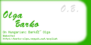 olga barko business card